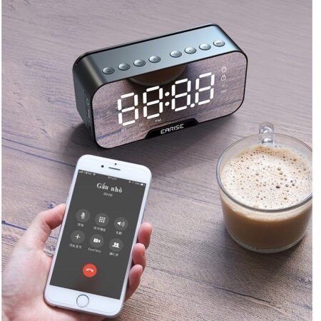 Loa Bluetooth G10 Kiêm Đồng Hồ Báo Thức - Đài FM - Màn Hình Gương Độc Đáo