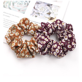 Cột tóc scrunchies hoạ tiết hoa cúc daisy