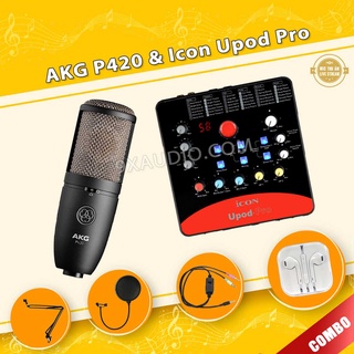 Combo Mic Thu Âm Cao Cấp AKG P420, Icon Upod Pro