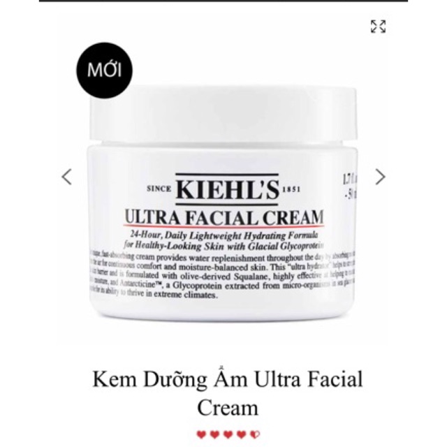 Kem dưỡng ẩm Kiehls Ultra facial cream 50ml