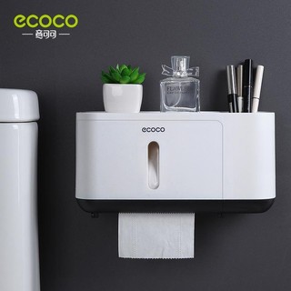 Hộp đựng giấy vệ sinh có hộc tiện dụng đựng bàn chải đánh răng Ecoco E1808
