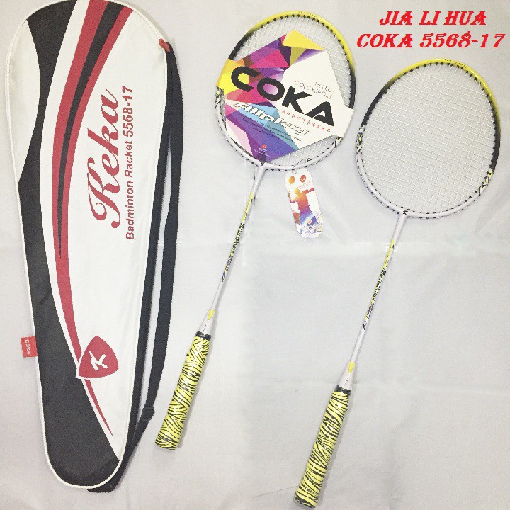 Bộ 2 Vợt cầu lông thi đấu chuyên nghiệp COKA 5568 Tặng kèm bộ băng bảo vệ cổ tay Pt500