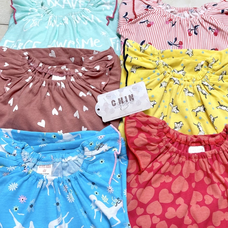 Bộ dài tay cho bé gái đẹp cotton mỏng mềm co giãn tốt vnxk pijama bộ đồ mặc nhà quần áo em bé