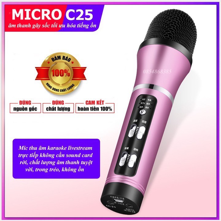 Mic C25 livestream thu âm cao cấp đa năng ❤️ Tích hợp bluetooth ❤️ Thiết bị chính hãng, chất âm cực hay