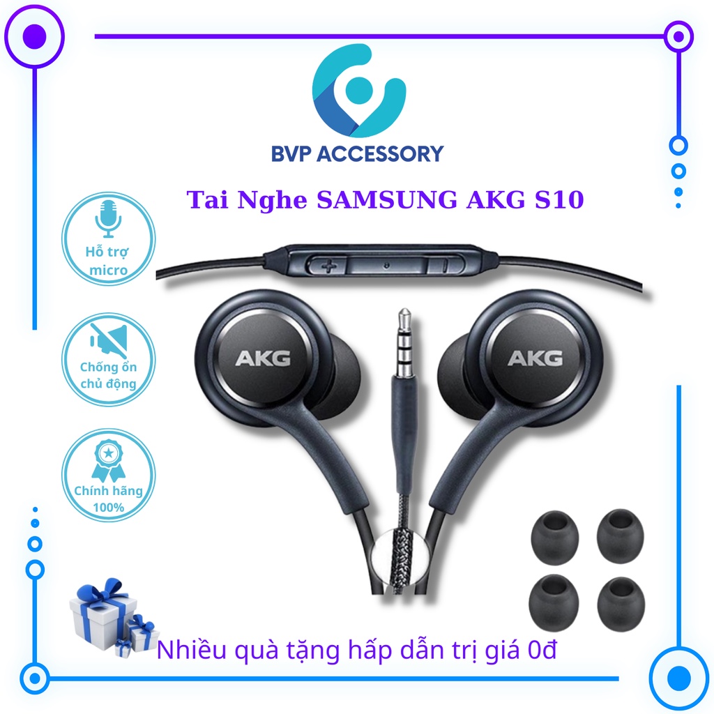 Tai nghe SAMSUNG AKG S10, Tai nghe có dây nhét tai gaming chính hãng có mic tăng giảm âm lượng - BVP ACCESSORY