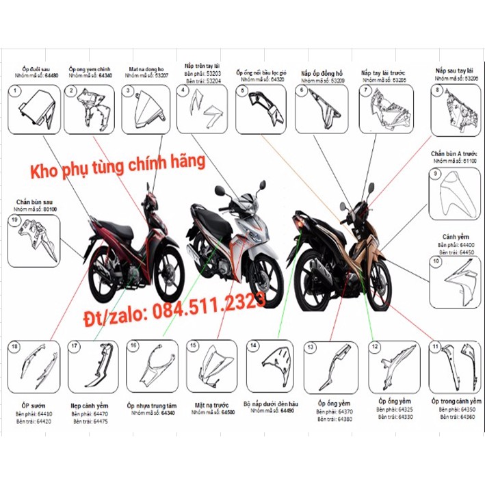 BỘ NHỰA WAVE RSX 110cc - 2012