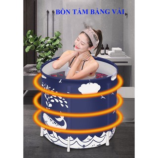 Bồn tắm vải gấp gọn - Bồn xông hơi gia đình 6 lớp vải PVC cao cấp, lót bông cách nhiệt, đa năng, tiện lợi (HATB32)