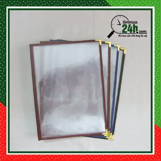 Bìa menu 2 tờ A4 lá nhựa trong có sẵn