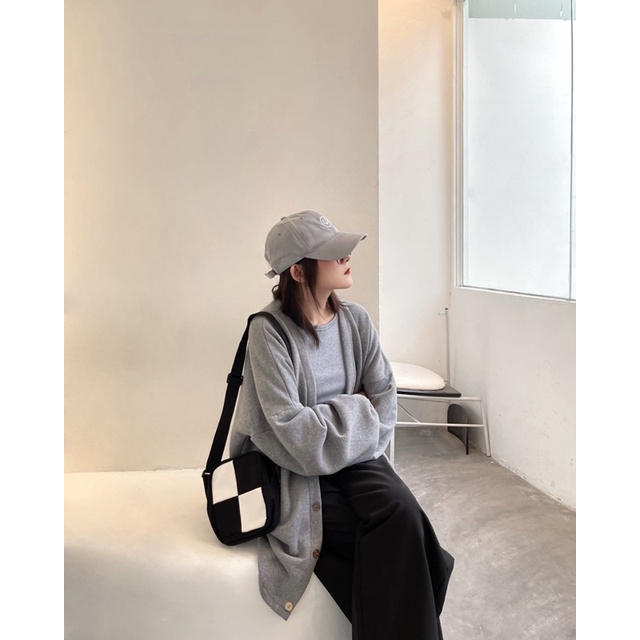 Túi Tote Đeo Chéo “Mini Checked Bag” Vải Canvas