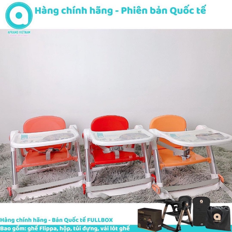 (BH CHÍNH HÃNG) Ghế ăn  dặm gấp gọn siêu nhẹ APRAMO FLIPPA bản Quốc tế full phụ kiện