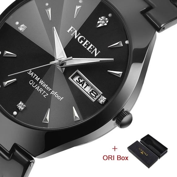 FNGEEN !! (Đảm Bảo Chính Hãng 100%) Đồng Hồ Quartz Chạy Kim Chất Liệu Thép Không Gỉ 5808 + Hộp Miễn Phí Cho Cặp Đôi ❅