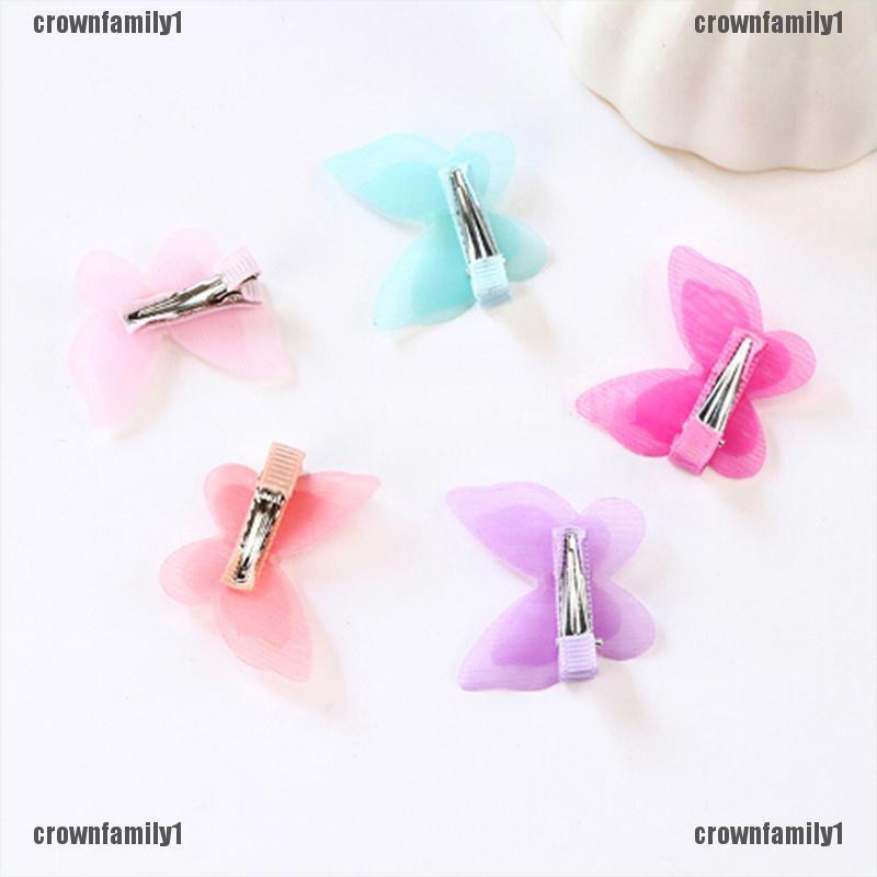 (C) Bộ 5 Kẹp Tóc Đính Nơ 1 Cái Cho Bé