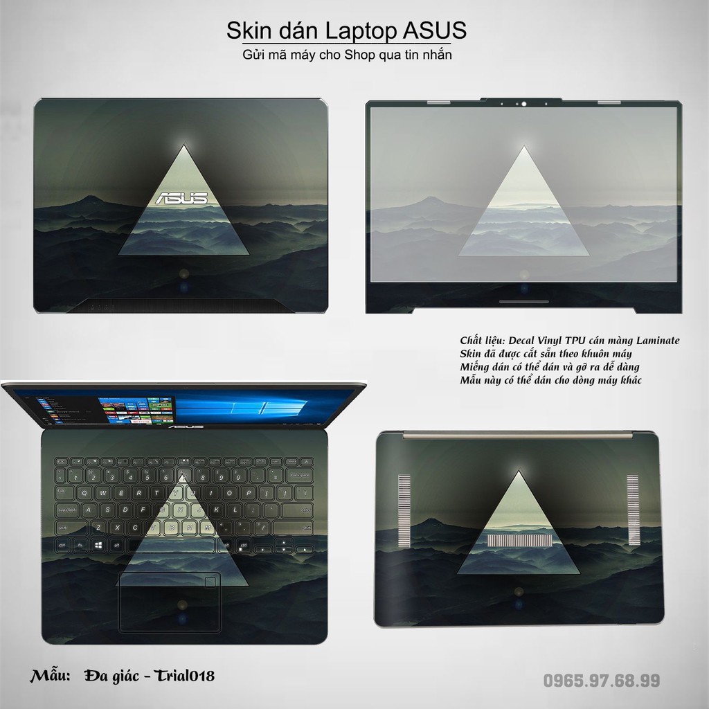 Skin dán Laptop Asus in hình Đa giác nhiều mẫu 3 (inbox mã máy cho Shop)