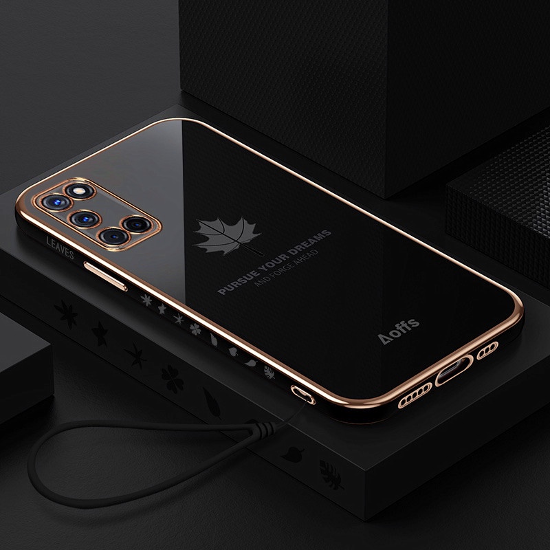 ốp lưng điện thoại mạ sang trọng tương thích với Cho OPPO A53 / A33 2020 A54 (4G) A83 A91 A92 / A52 A94(4G) Vỏ silicon mềm TPU có dây buộc case