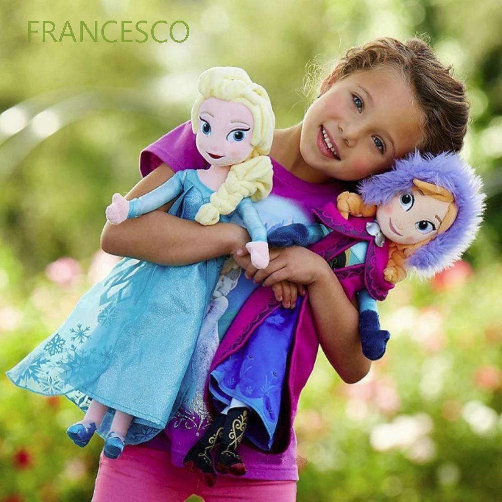 Búp Bê Nhồi Bông Hình Công Chúa Anna Elsa Hoạt Hình Frozen 40 / 50cm