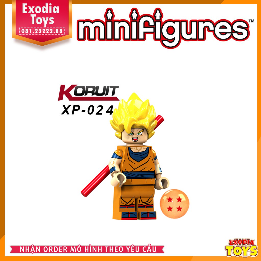 Xếp hình Minifigure nhân vật Dragon Ball 7 viên ngọc rồng - Đồ Chơi Lắp Ghép Sáng Tạo - KORUIT XP021-026