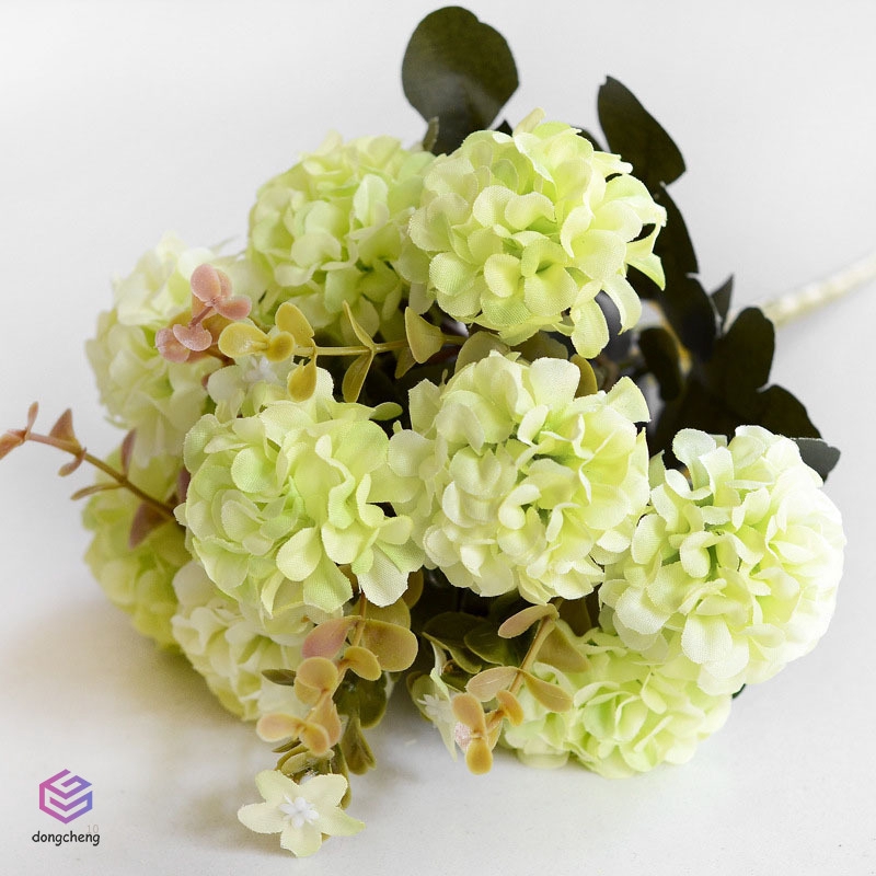 Bó 10 Hoa Cẩm Tú Cầu Giả Dùng Trang Trí Tiệc Cưới Phong Cách Châu Âu