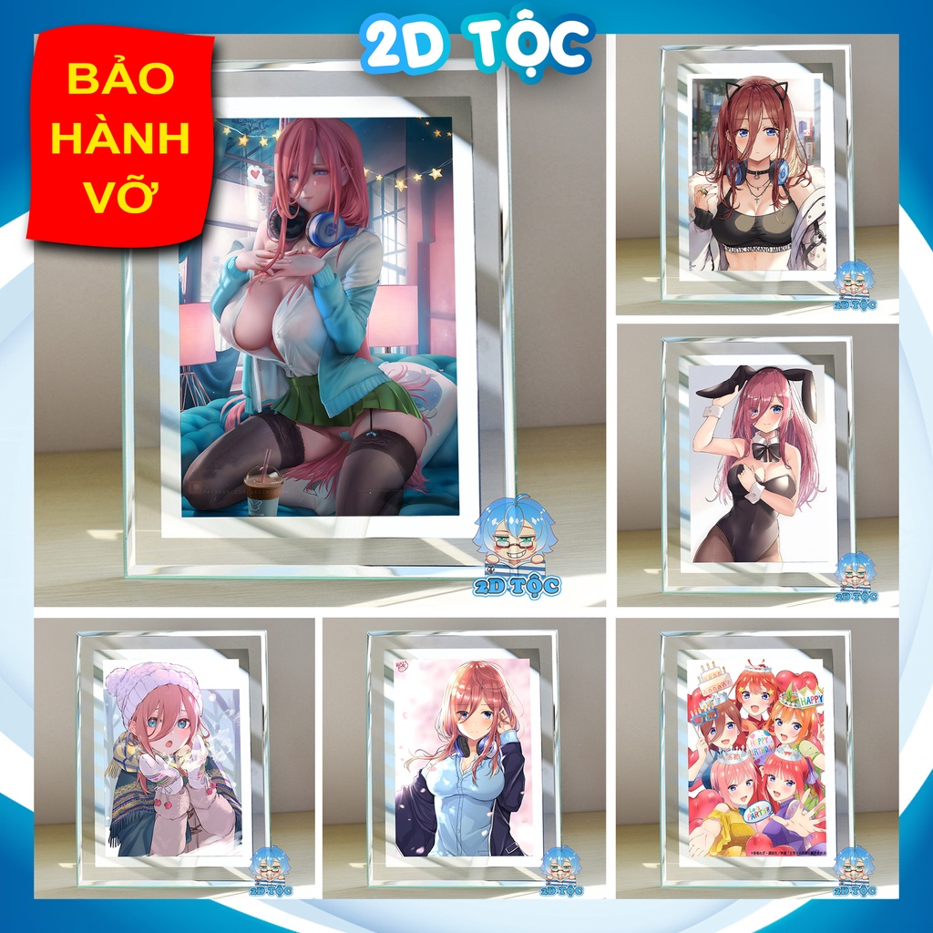 Khung kính để bàn Nakano Miku (2) Anime Manga NHÀ CÓ 5 NÀNG DÂU by 2D Tộc Shop