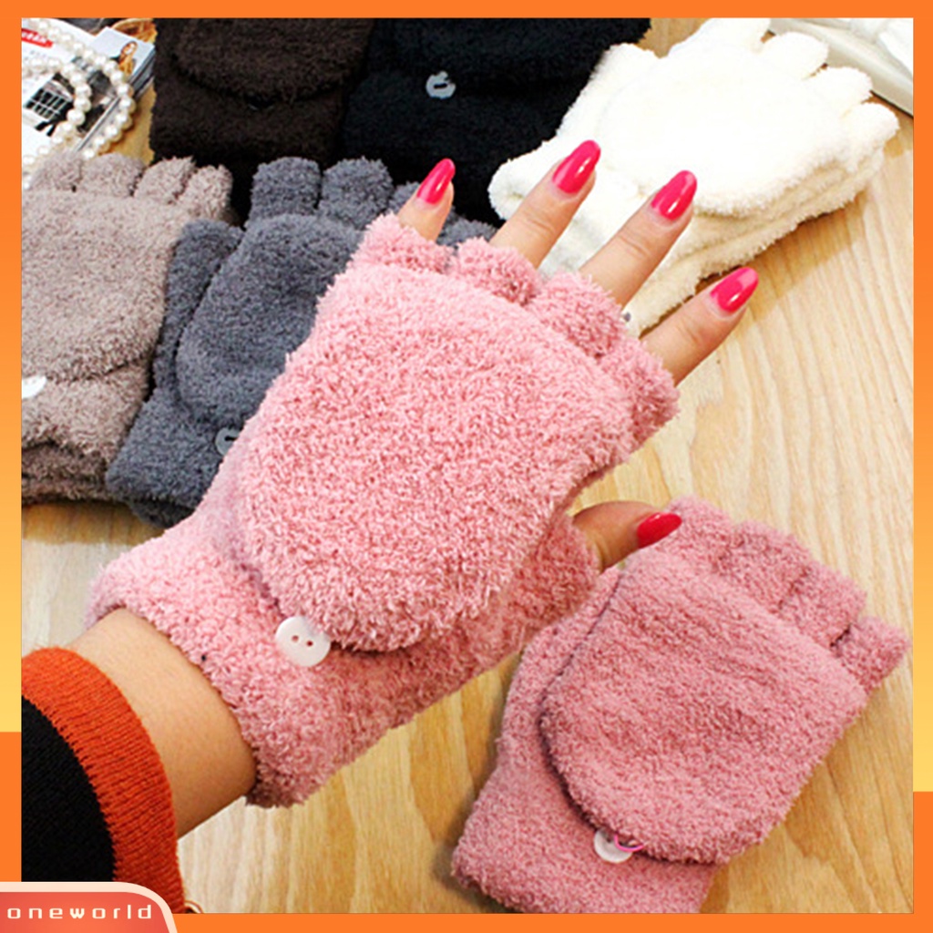 |Bộ Đồ Bơi Một Mảnh Dành Cho Nữ| 1 Đôi Găng Tay Hở Ngón Giữ Ấm Siêu Mềm Mại Màu Trơn Thời Trang Thu Đông Cho Nữ