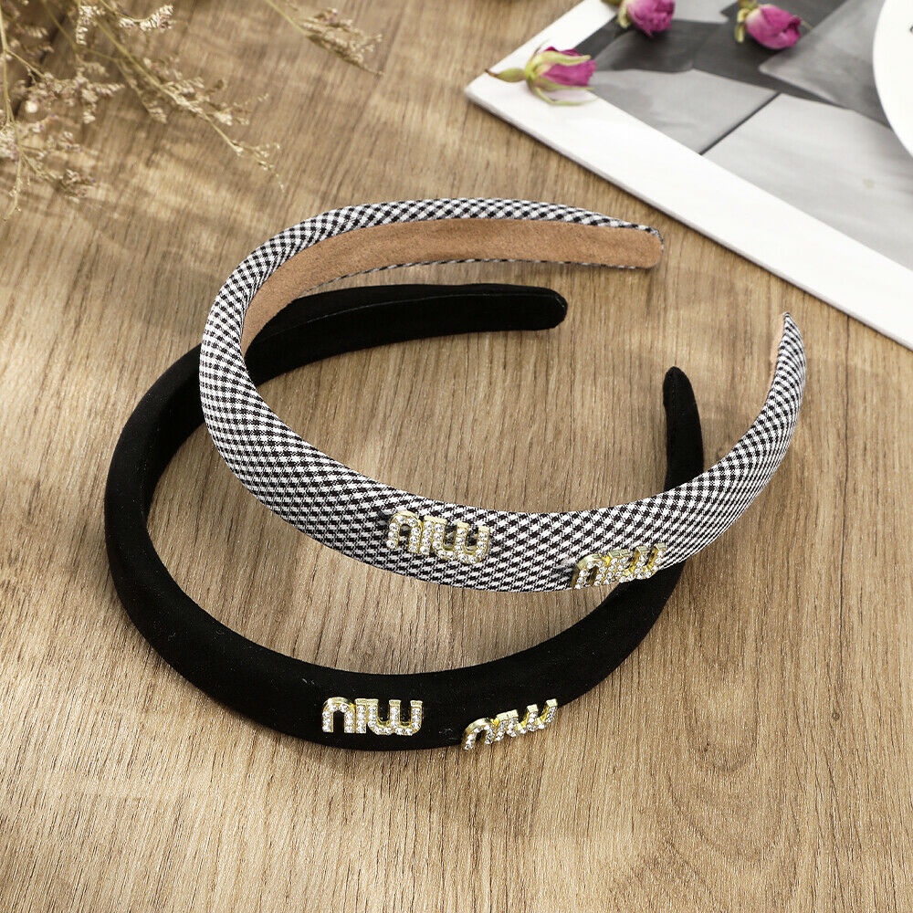 Cài tóc nữ Haimeikang họa tiết kẻ ô đính đá thời trang