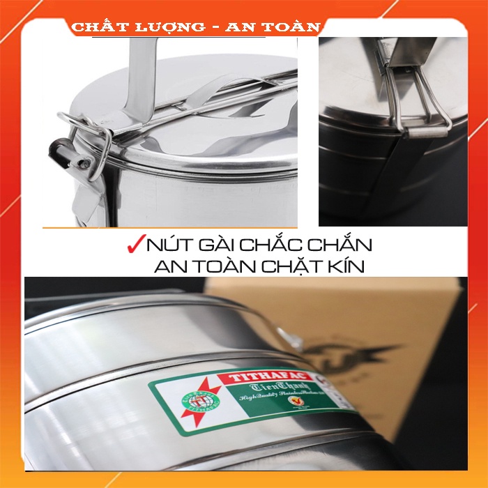 ⭕Giadụngchínhhãng⭕ Hộp đưng cơm cháo súp canh soup 3 ngăn Camen Gamen Inox an toàn cao cấp văn phòng Tithafac