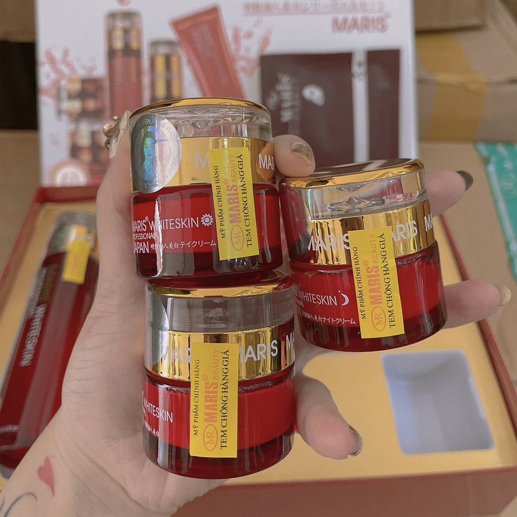 Bộ Mỹ Phẩm Maris 6in1 Nhật Bản - Kem Dưỡng Maris 6 sản phẩm Trắng Da, Mờ Nám Tàn Nhang Cao Cấp Tặng Kèm test Thử