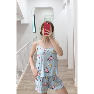 Set đồ ngủ áo dây vải lanh siêu thoáng mát ULA0005