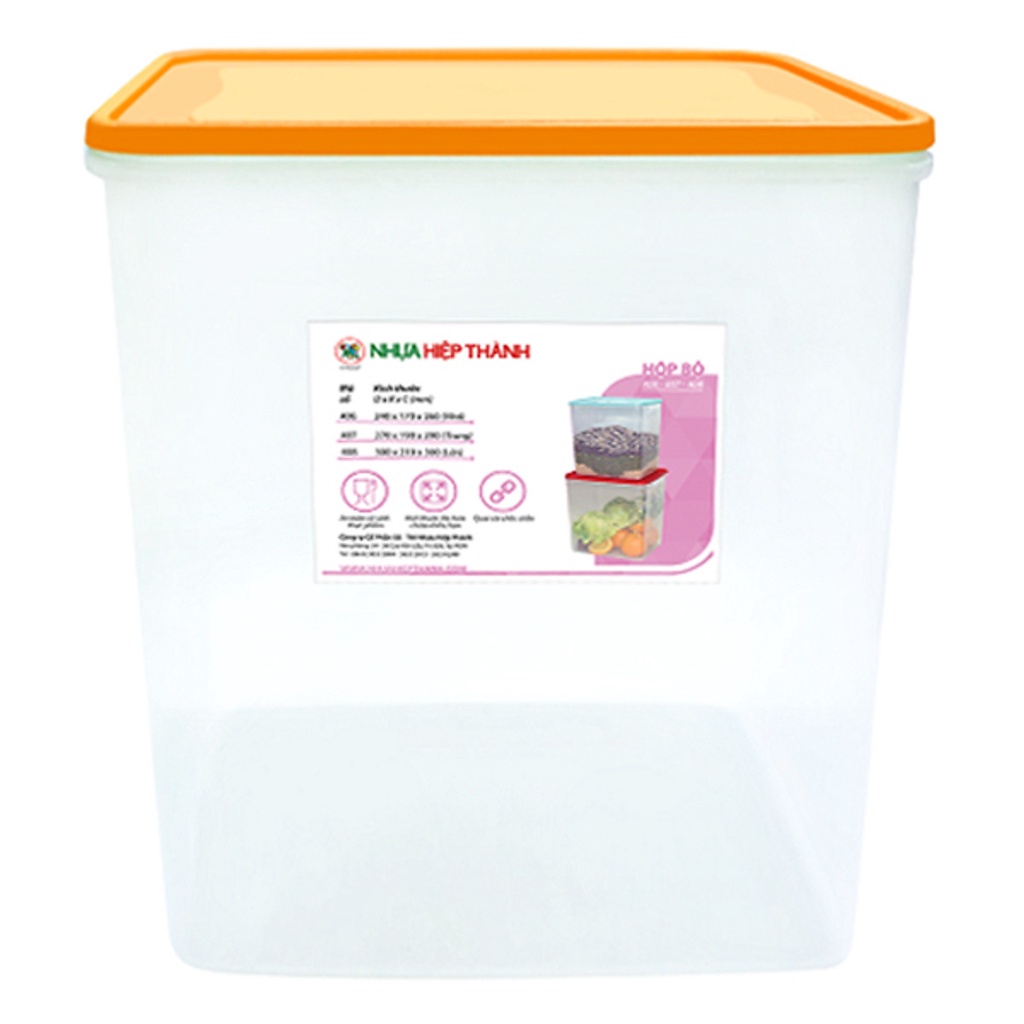 Hộp nhựa đựng thực phẩm, gạo, đậu đen, đậu phộng KT 270x190x260mm