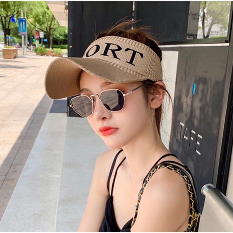 Mũ Lưỡi Trai Thể Thao Hở Nóc Len Chun Dành Cho Nữ