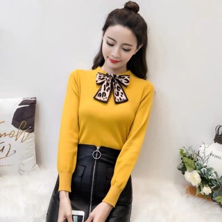 Bán sỉ Áo len dây nơ báo