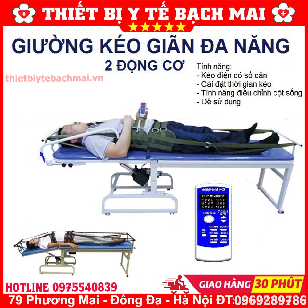 Giường Kéo Giãn Cột Sống Bằng Điện 2 Mô Tơ Kéo Lưng, Cổ, Toàn Thân