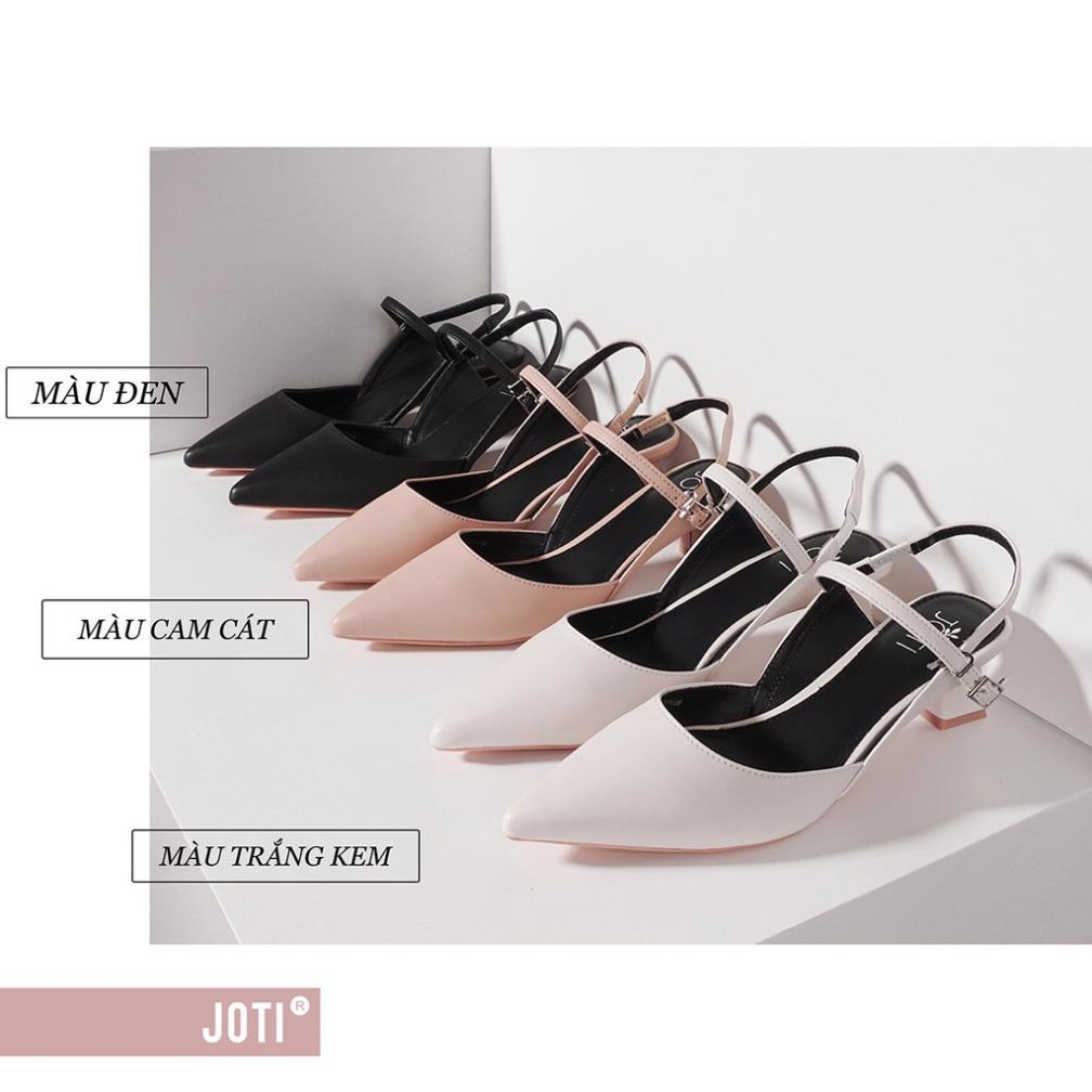 Giày Cao Gót Nữ JOTI Lolita 3269VN5 - Mũi Nhọn Hở Gót Đế Trụ Vuông Cao 4cm Da Mờ - Mang Công Sở Dự Tiệc KX