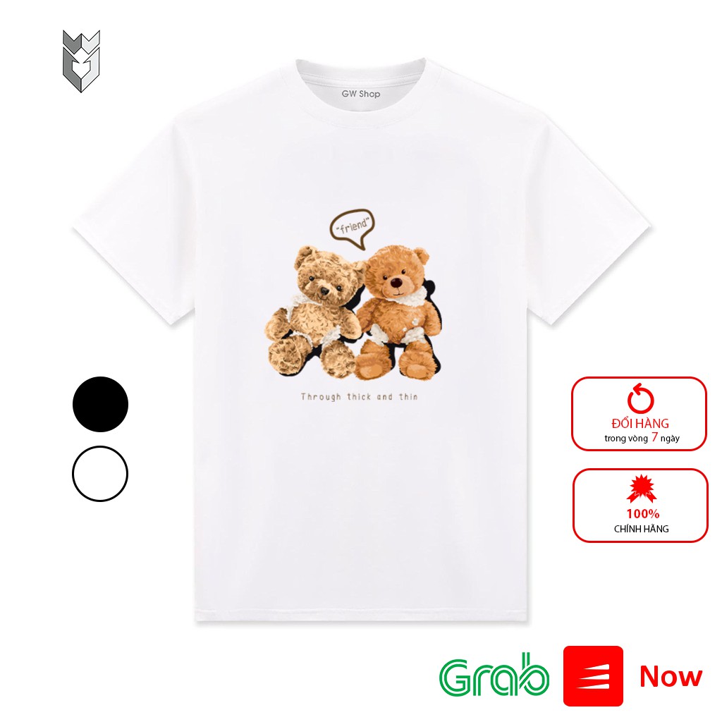 【FREE SHIP】Áo Thun nam nữ unisex in COUPLE BEAR, áo phông tay ngắn cổ tròn cotton co dãn - GW Shop | BigBuy360 - bigbuy360.vn