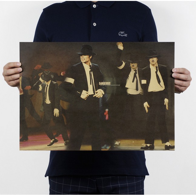 Tấm poster 51*35.5cm in hình Michael Jackson dùng để treo trang trí nội thất