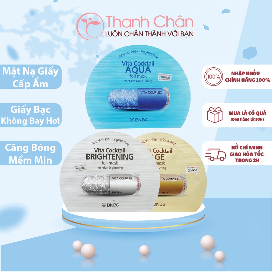 Mặt Nạ Giấy Bạc Dưỡng Da BNBG Vita Cocktail Foil Mask 30ml | BigBuy360 - bigbuy360.vn