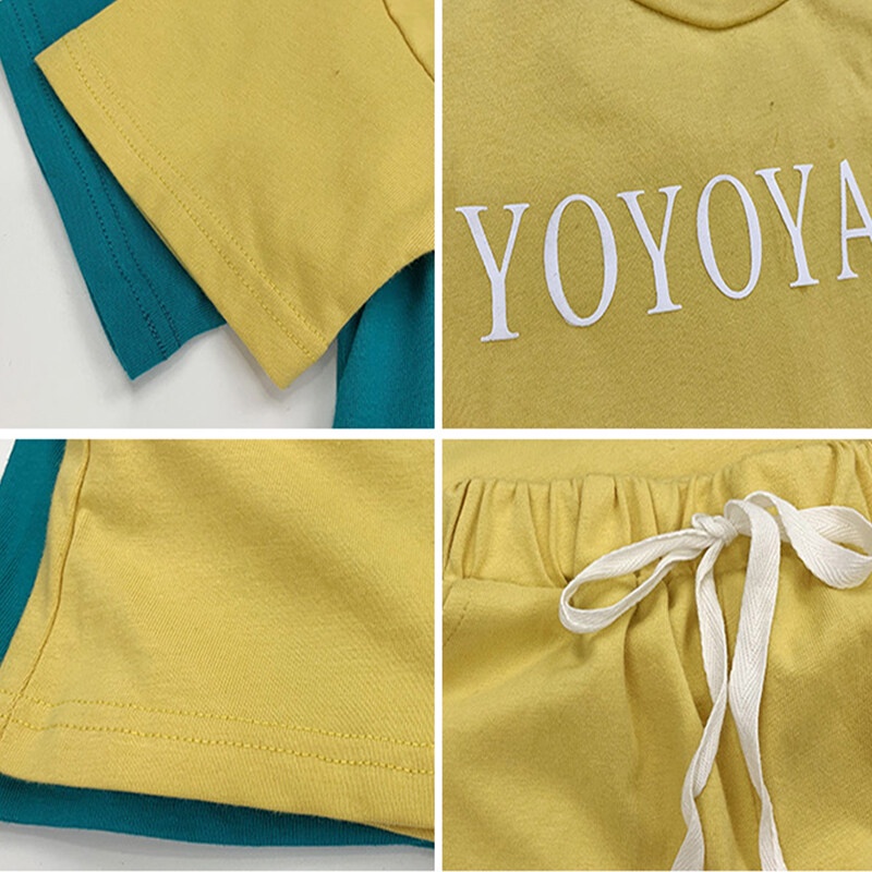 Set Áo Thun cotton Ngắn Tay Và Quần short Thời Trang Hàn Quốc Cho Bé Gái