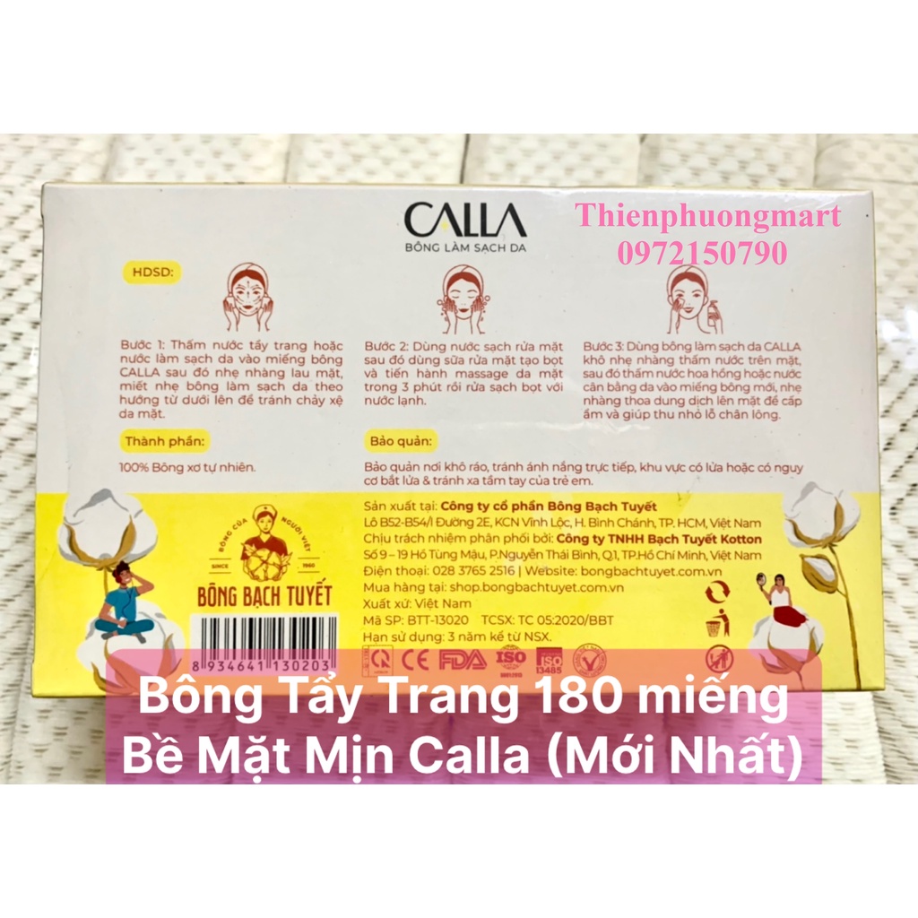 Bông tẩy trang bề mặt mịn Merilynn 180 miếng/ gói – Bông đắp Lotion mask Kotton Beauty chính hãng Bông bạch Tuyết