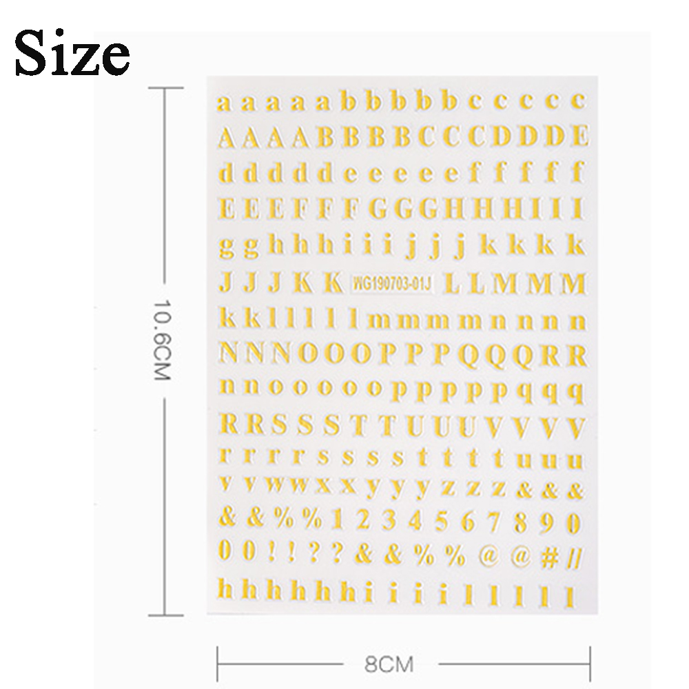 (Hàng Mới Về) Nhãn Dán Trang Trí Móng Tay 3D Diy Họa Tiết Chữ Cái Tiếng Anh Cho Nữ