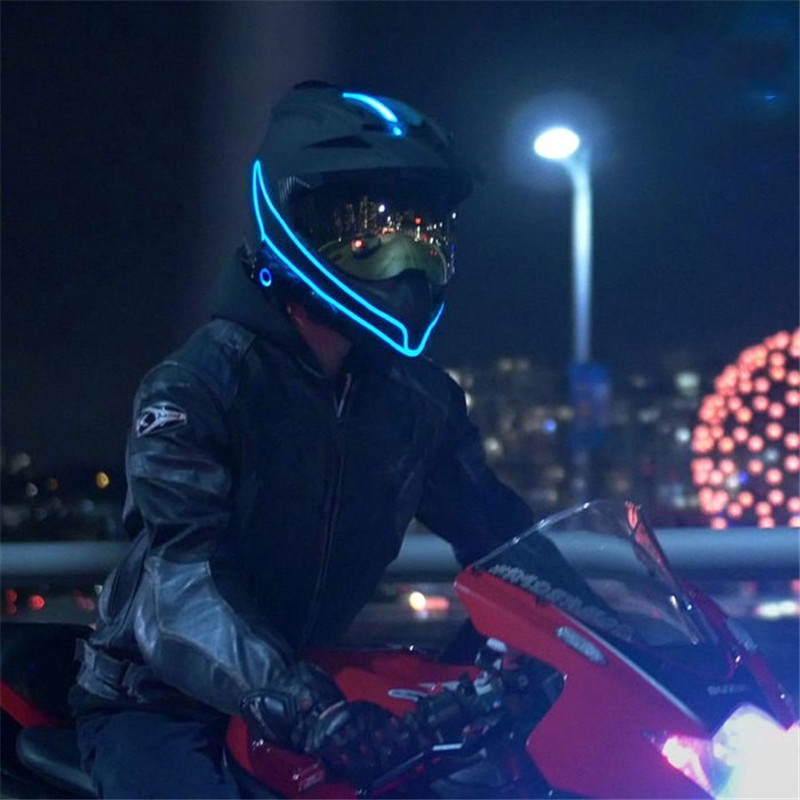 Dây đèn LED gắn mũ bảo hiểm đi xe máy siêu sáng