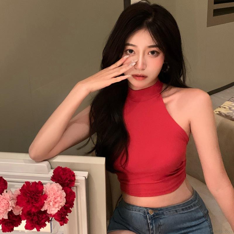 Comeandbuy- Áo Vest Có Dây Buộc Màu Trơn Phong Cách.