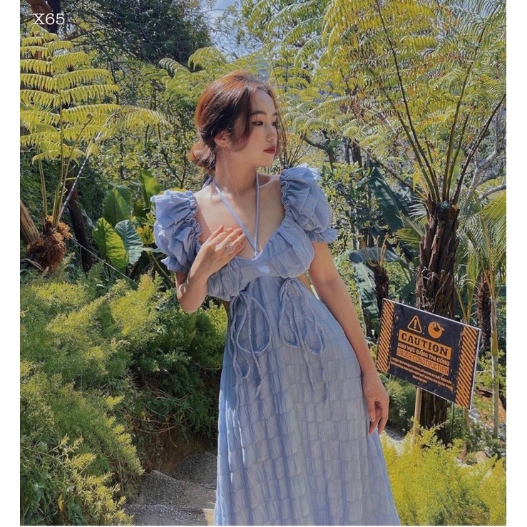 ĐẦM MAXI CHUN LƯNG TAY