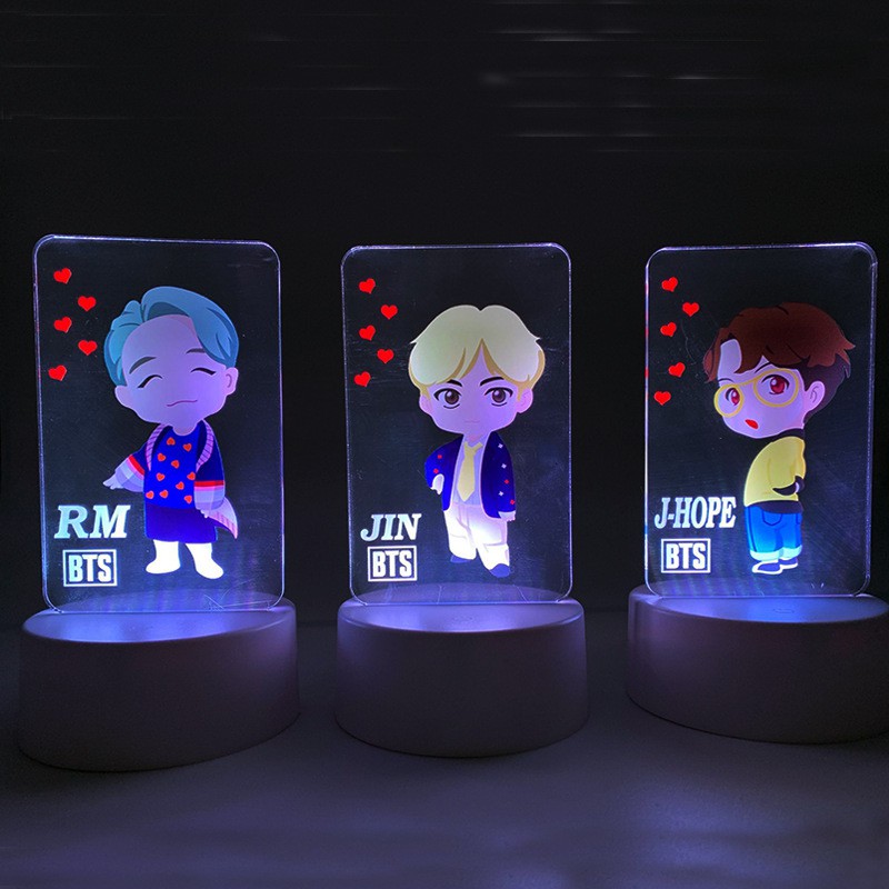 Đèn ngủ BTS và BTS chibi hình pop up store chibi