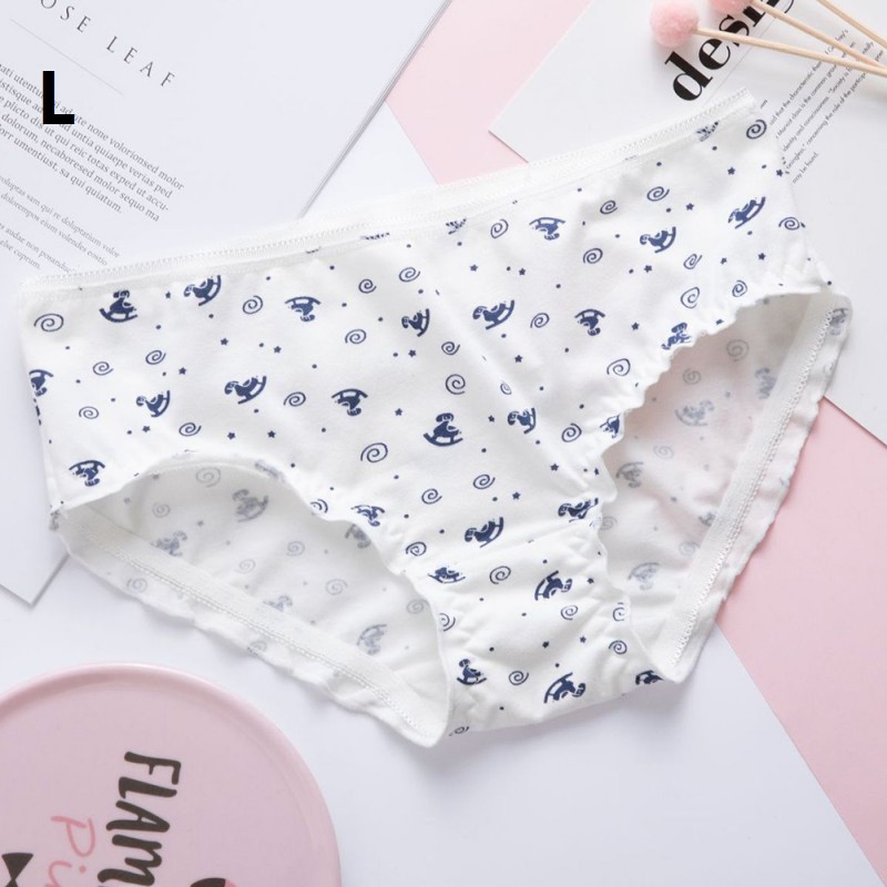 Quần Lót Cotton Không Đường May In Họa Tiết Hoạt Hình Dễ Thương Cho Nữ