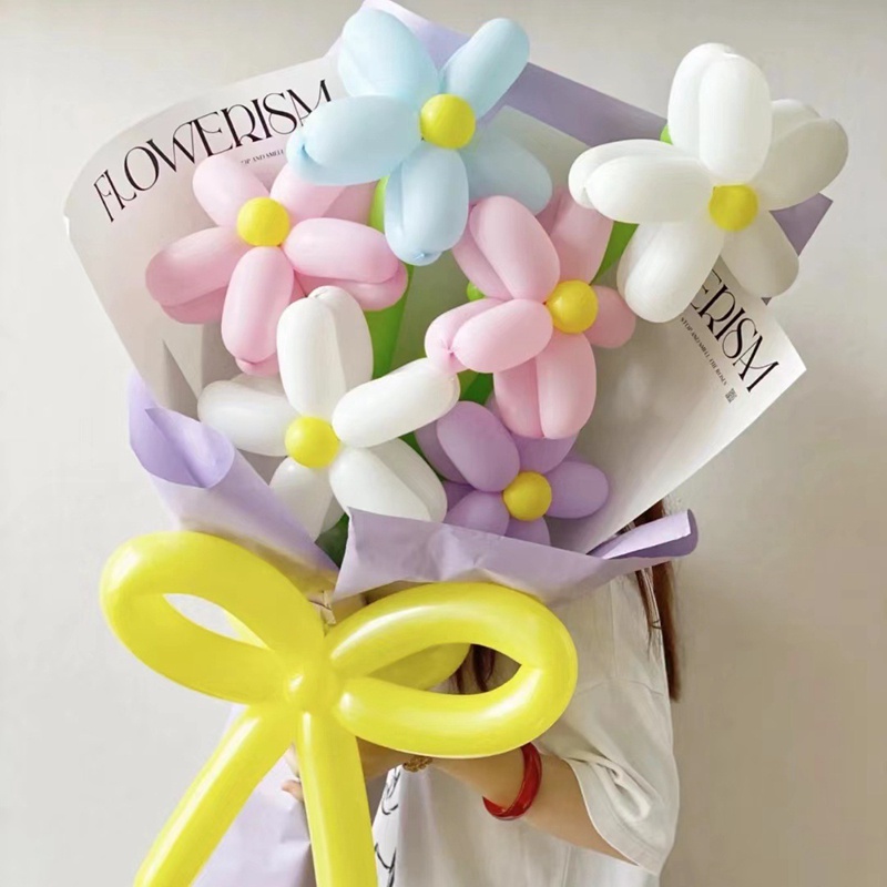 Dây Bong Bóng Dài Màu Macaron Sáng Tạo Làm Phụ Kiện Chụp Ảnh