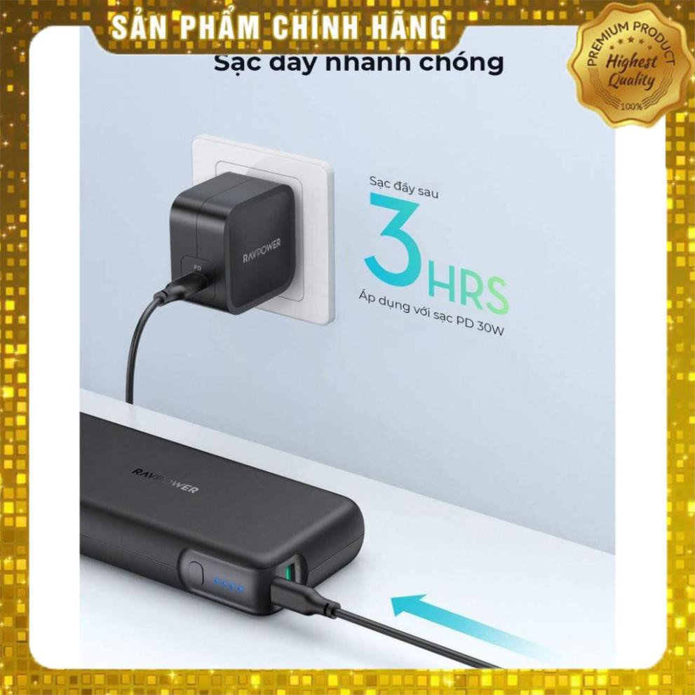 - Pin sạc dự phòng RAVPOWER RP-PB201, 20000mAh PD 3.0 60W &amp; QC 3.0 18W