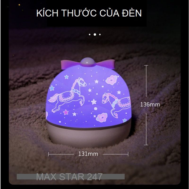 Đèn ngủ mặt trăng 3d vũ trụ ngàn sao chiếu sao bay lơ lửng để bàn tự xoay thông minh cao cấp ✅