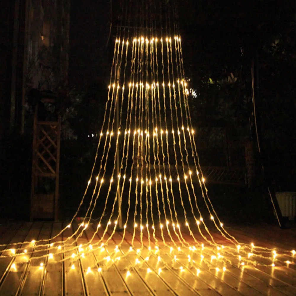 Bộ Rèm Led Hiệu Ứng Mưa Rơi, Rèm Thác Nước Trang Trí Lễ, Tết, Noel, Sự Kiện, Nhà Hàng, Có Phích Nối