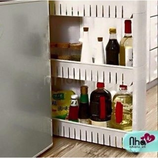 Kệ để chai lọ 3 tầng có bánh xe