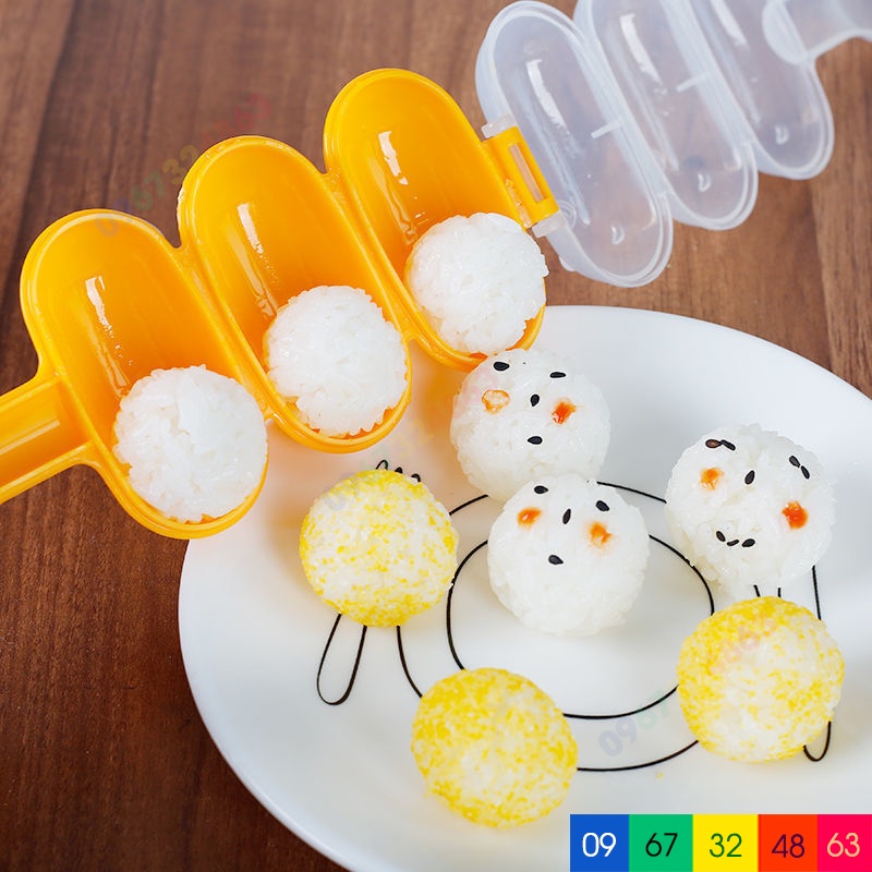 Bộ khuôn lắc cơm KÈM THÌA tạo hình cơm nắm cho bé ăn dặm