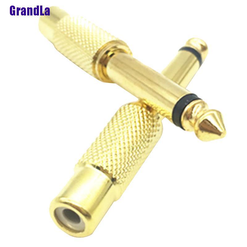 Bộ 2 Đầu Chuyển Đổi Âm Thanh 6.35mm 1 / 4 &quot;Mono Male Sang Rca Female